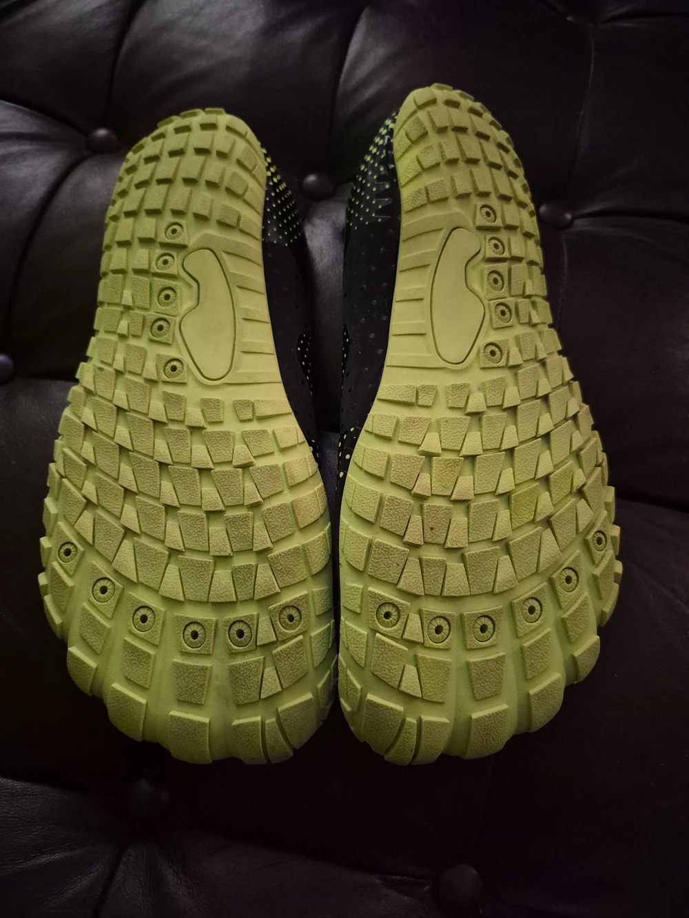 Men's Black & Neon Yellow Boat-Style Sneakers